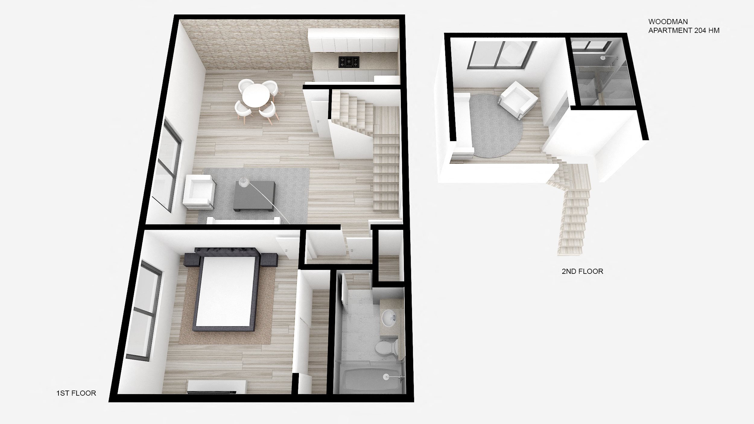 One Bed + Two Bath w/ Loft